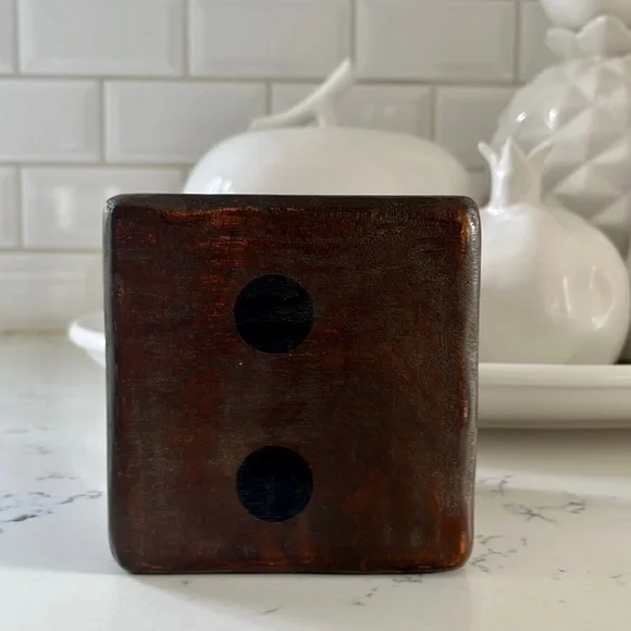 Crate&barrel Rustic Oversized Wooden Dice - Picture 3 of 16